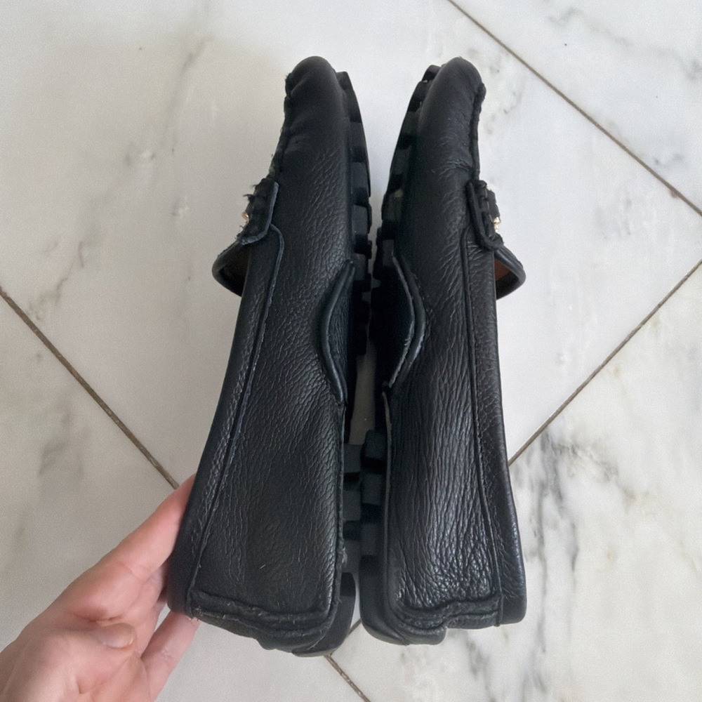 Coach Loafers Black Pebbled Leather Arlene Flat Driving Designer Shoes Women’s 8 - Picture 11 of 14